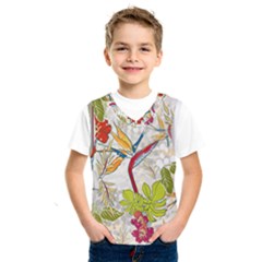 Flower Floral Red Green Tropical Kids  Sportswear by Mariart