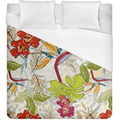 Flower Floral Red Green Tropical Duvet Cover (king Size) by Mariart