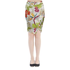 Flower Floral Red Green Tropical Midi Wrap Pencil Skirt by Mariart