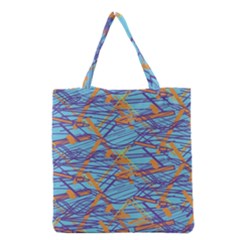 Geometric Line Cable Love Grocery Tote Bag