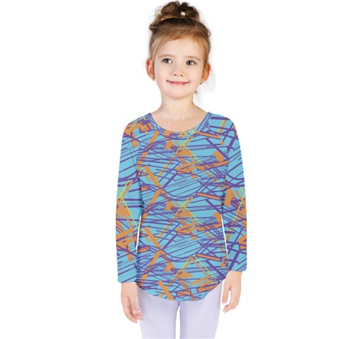 Geometric Line Cable Love Kids  Long Sleeve Tee by Mariart