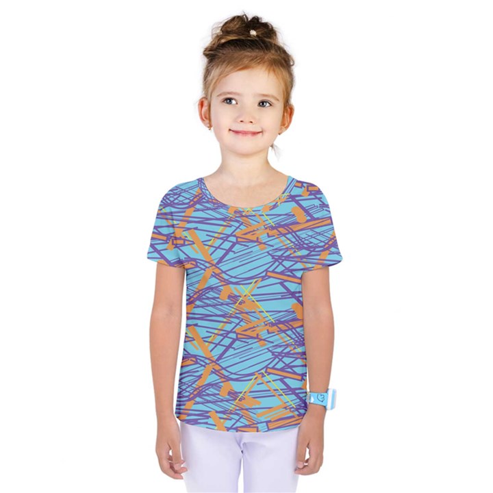 Geometric Line Cable Love Kids  One Piece Tee