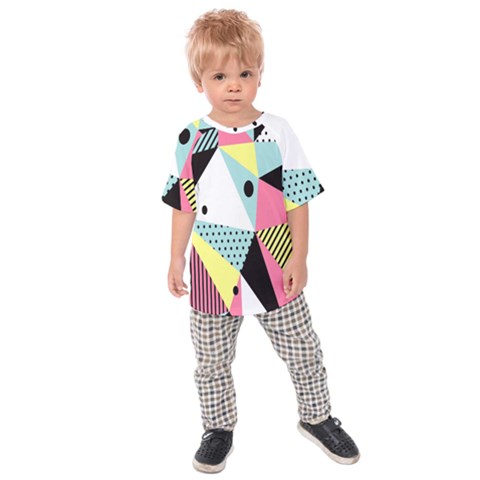 Geometric Polka Triangle Dots Line Kids Raglan Tee by Mariart