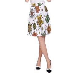 Flower Floral Sunflower Rose Pattern Base A-line Skirt by Mariart