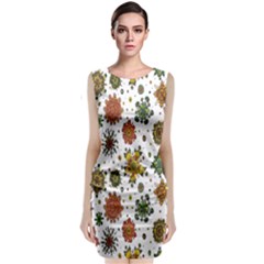 Flower Floral Sunflower Rose Pattern Base Sleeveless Velvet Midi Dress by Mariart