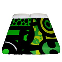 Half Grower Banner Polka Dots Circle Plaid Green Black Yellow Fitted Sheet (king Size) by Mariart