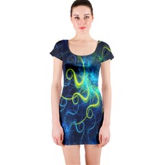 Electricsheep Mathematical Algorithm Displays Fractal Permutations Short Sleeve Bodycon Dress