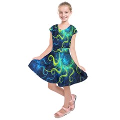 Electricsheep Mathematical Algorithm Displays Fractal Permutations Kids  Short Sleeve Dress by Mariart