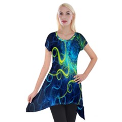 Electricsheep Mathematical Algorithm Displays Fractal Permutations Short Sleeve Side Drop Tunic