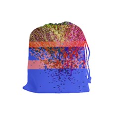 Glitchdrips Shadow Color Fire Drawstring Pouches (large)  by Mariart