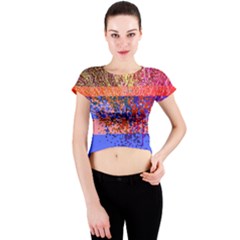 Glitchdrips Shadow Color Fire Crew Neck Crop Top by Mariart