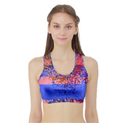 Glitchdrips Shadow Color Fire Sports Bra With Border by Mariart