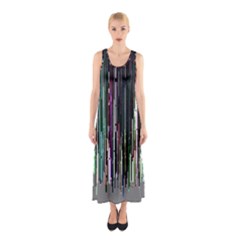 Heimbold Sign Random Shadow Line Vertical Light Sleeveless Maxi Dress by Mariart