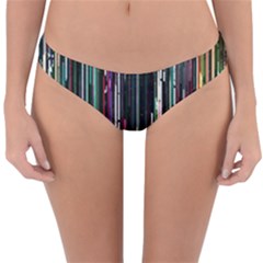 Heimbold Sign Random Shadow Line Vertical Light Reversible Hipster Bikini Bottoms by Mariart