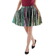 Heimbold Sign Random Shadow Line Vertical Light A-line Pocket Skirt by Mariart