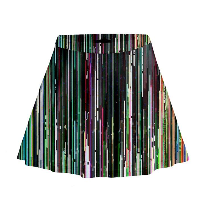 Heimbold Sign Random Shadow Line Vertical Light Mini Flare Skirt