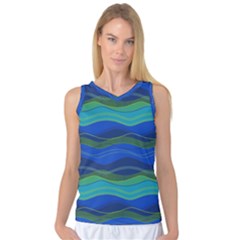 Geometric Line Wave Chevron Waves Novelty Women s Basketball Tank Top by Mariart