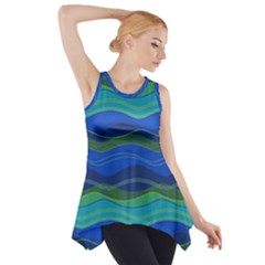 Geometric Line Wave Chevron Waves Novelty Side Drop Tank Tunic by Mariart