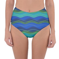 Geometric Line Wave Chevron Waves Novelty Reversible High-waist Bikini Bottoms