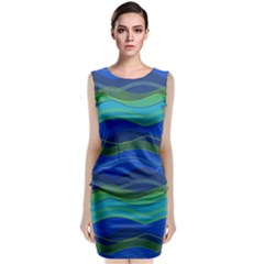 Geometric Line Wave Chevron Waves Novelty Classic Sleeveless Midi Dress