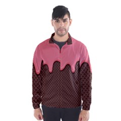 Ice Cream Pink Choholate Plaid Chevron Wind Breaker (men) by Mariart