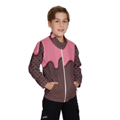 Ice Cream Pink Choholate Plaid Chevron Wind Breaker (kids) by Mariart