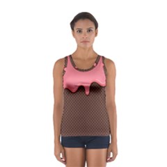 Ice Cream Pink Choholate Plaid Chevron Women s Sport Tank Top  by Mariart