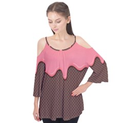 Ice Cream Pink Choholate Plaid Chevron Flutter Tees