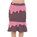 Ice Cream Pink Choholate Plaid Chevron Mermaid Skirt View1