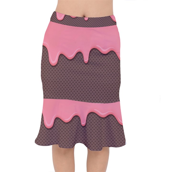 Ice Cream Pink Choholate Plaid Chevron Mermaid Skirt