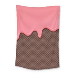 Ice Cream Pink Choholate Plaid Chevron Small Tapestry