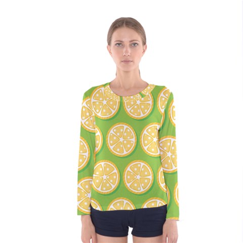 Lime Orange Yellow Green Fruit Women s Long Sleeve Tee by Mariart