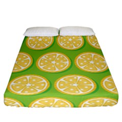 Lime Orange Yellow Green Fruit Fitted Sheet (california King Size) by Mariart