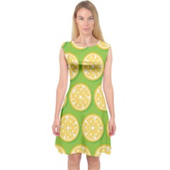 Lime Orange Yellow Green Fruit Capsleeve Midi Dress by Mariart