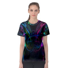 Light Waves Light Red Blue Women s Sport Mesh Tee