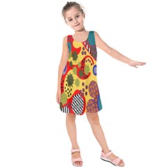 Line Star Polka Dots Plaid Circle Kids  Sleeveless Dress