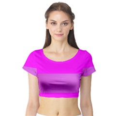 Line Pink Short Sleeve Crop Top (tight Fit) by Mariart