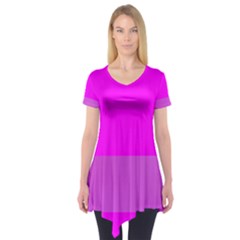 Line Pink Short Sleeve Tunic  by Mariart