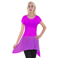 Line Pink Short Sleeve Side Drop Tunic by Mariart