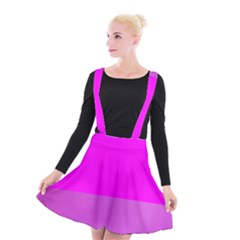 Line Pink Suspender Skater Skirt by Mariart