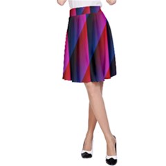 Photography Illustrations Line Wave Chevron Red Blue Vertical Light A-line Skirt