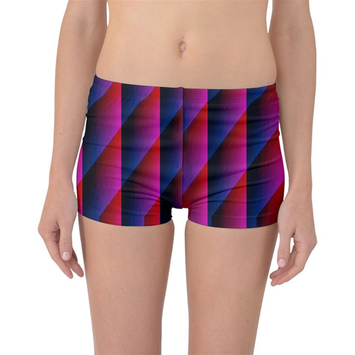 Photography Illustrations Line Wave Chevron Red Blue Vertical Light Reversible Boyleg Bikini Bottoms