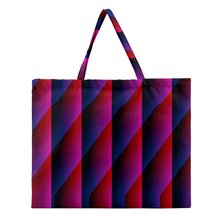 Photography Illustrations Line Wave Chevron Red Blue Vertical Light Zipper Large Tote Bag