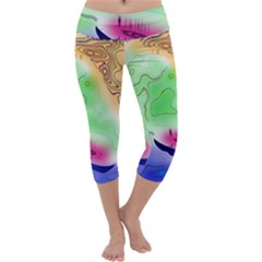 Mirror Light Capri Yoga Leggings by Mariart