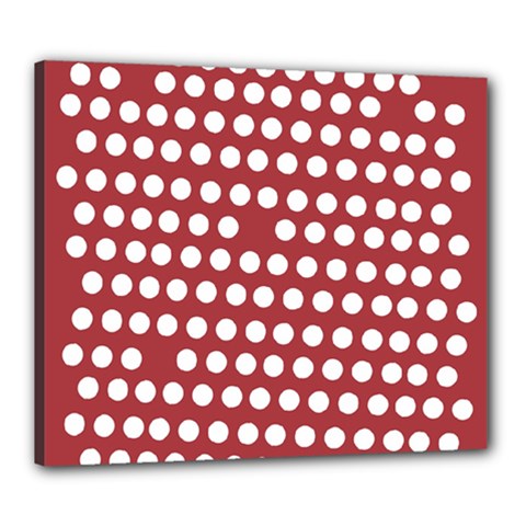 Pink White Polka Dots Canvas 24  X 20  by Mariart