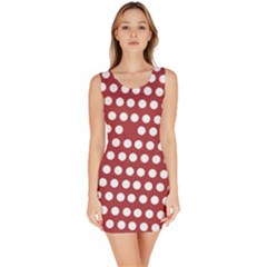 Pink White Polka Dots Sleeveless Bodycon Dress by Mariart