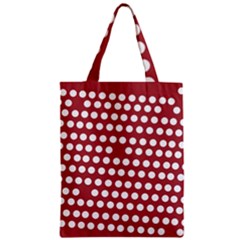 Pink White Polka Dots Zipper Classic Tote Bag by Mariart