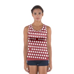 Pink White Polka Dots Women s Sport Tank Top  by Mariart