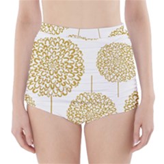 Loboloup Hydrangea Quote Floral And Botanical Flower High-waisted Bikini Bottoms