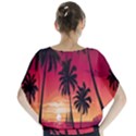 Nature Palm Trees Beach Sea Boat Sun Font Sunset Fabric Blouse View2